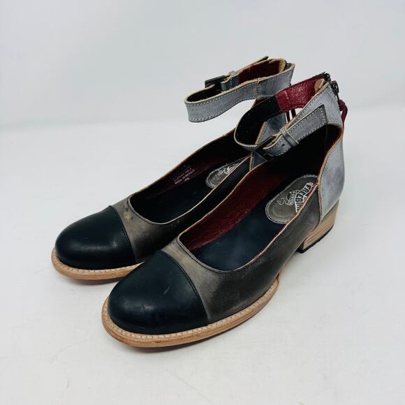 Freebird by Steven Marilyn Two-Tone Leather Ankle Strap Shoes Size 9 - Picture 1 of 13